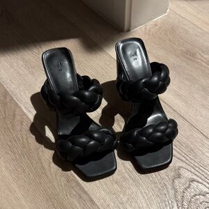 H&M Women's Black Braided Heels